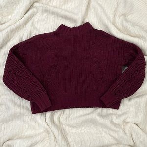 burgundy Hollister cropped sweater